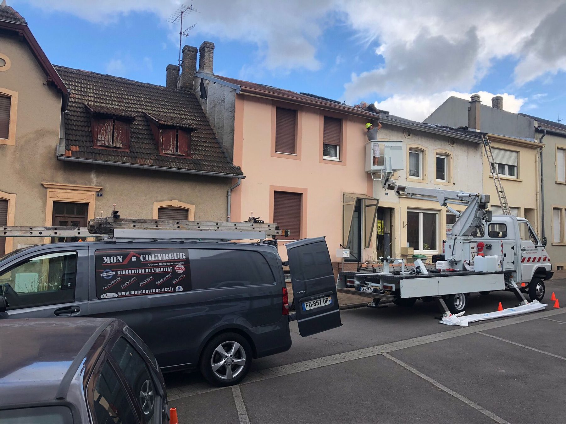 Intervention en nacelle au niveau de la gouttière